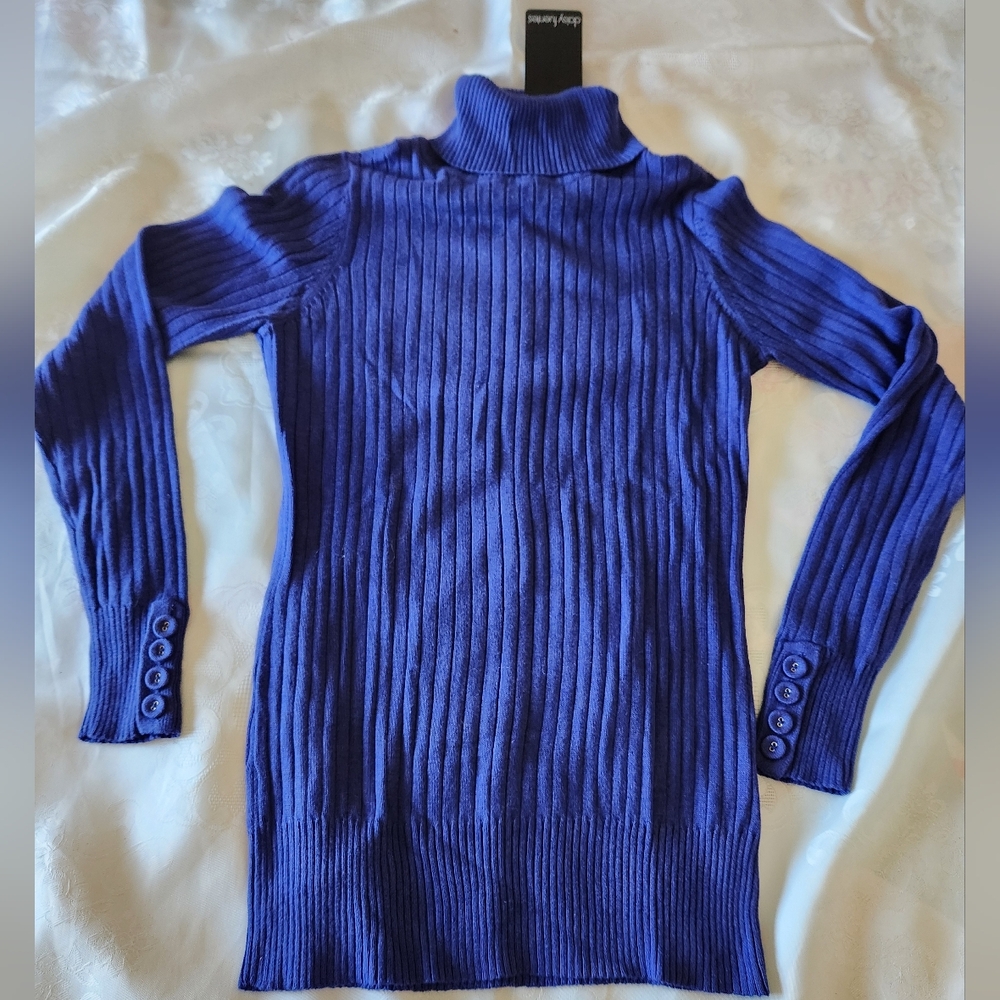 Daisy Fuentes Ribbed Knit Turtleneck Sz M NEW!!?